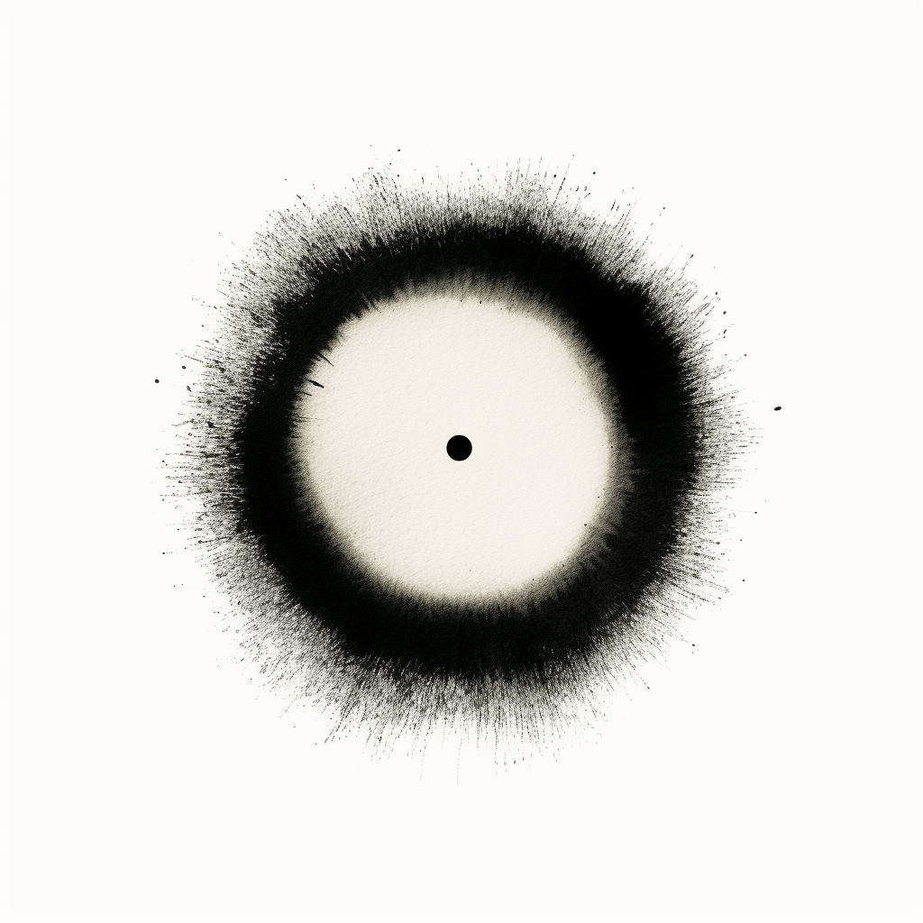 Un point au centre d'un cercle