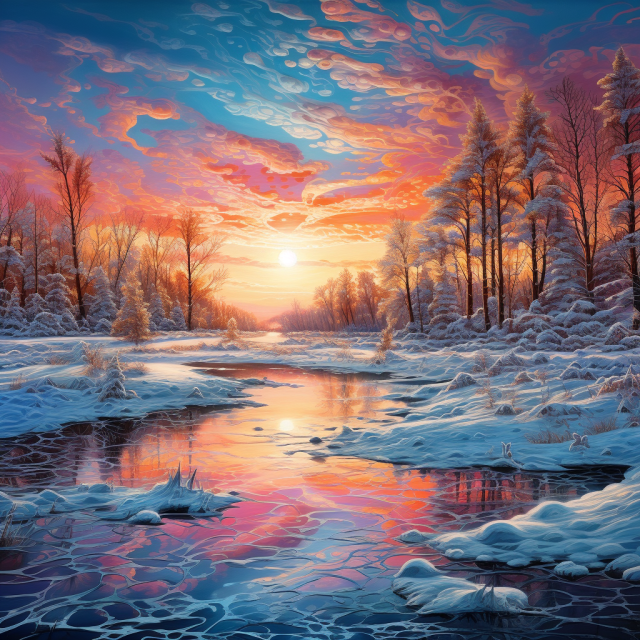 Rivière gelée en hiver